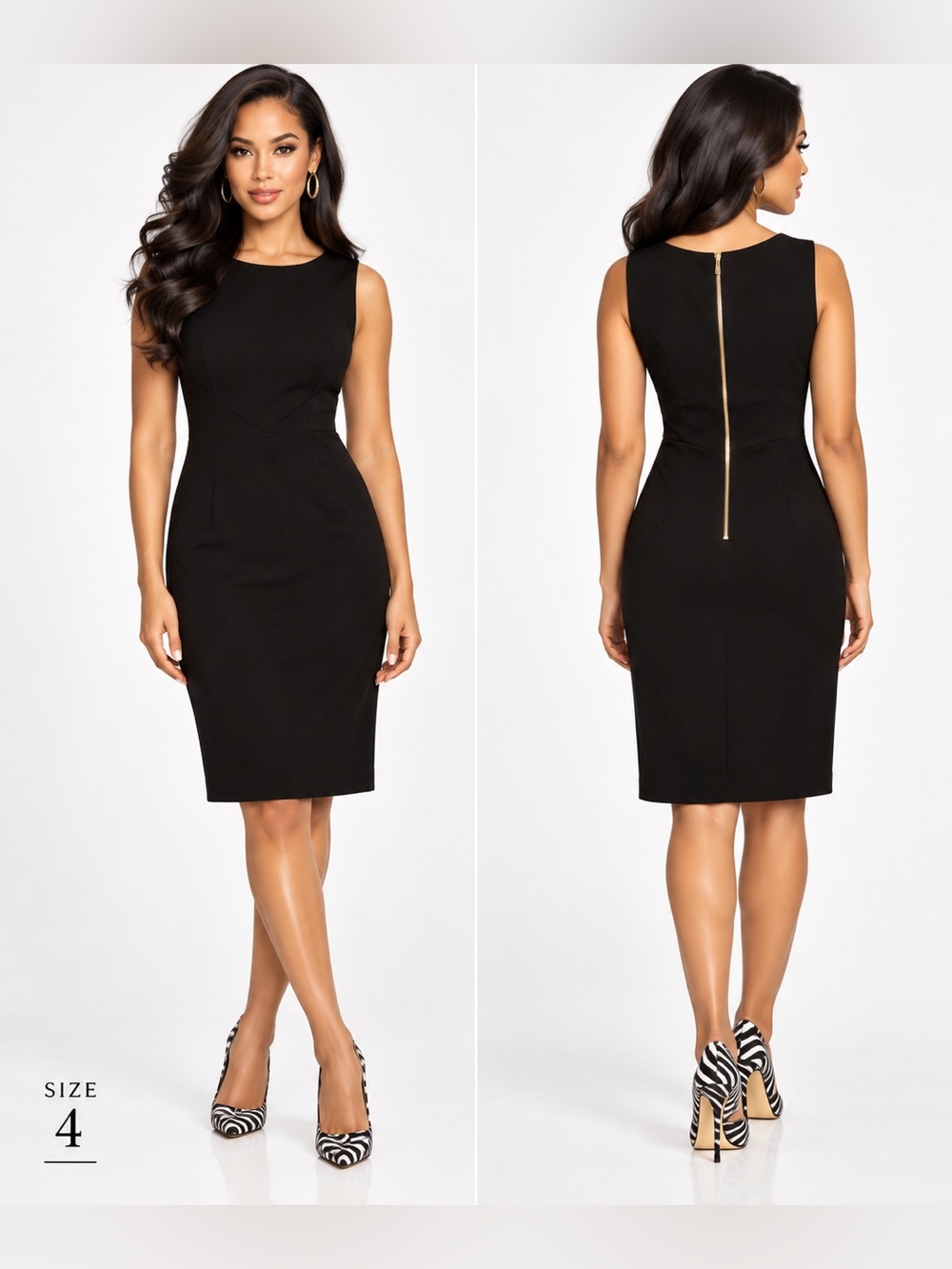 DKNY Classic Black Sleeveless Sheath Dress